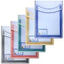 SPS File Folder, Transparent Poly-Plastic A4/Foolscap Documents File Storage Bag with Snap Button Set of 5/Certificate File Folder (Vertical, Multicolor, Pack of 5)
