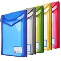 SPS File Folder, Vertical Poly-Plastic A4/Foolscap Transparent Documents File Storage Bag with Snap Button Set of 5/Certificate File Folder (Vertical, Multicolor, Pack of 5)