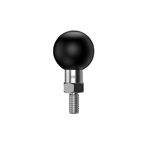 1 inch ball mount base with threaded bolt m6x1mm compatible with ram mounts b size double socket armm6-1pc