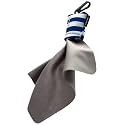 SPUDZ Ultra Microfiber Lens Cleaner with Closeable Bottom – Clip-On Pouch, Washable – for Binoculars, Scopes, Glasses, Screens | Ultra Navy Stripes, 6 x 6 Inch