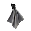 SPUDZ Ultra Microfiber Lens Cleaner with Closeable Bottom – Clip-On Pouch, Washable – for Binoculars, Scopes, Glasses, Screens | Ultra Black, 10 x 10 Inch