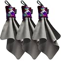 SPUDZ Ultra Microfiber Lens Cleaner with Closeable Bottom – Clip-On Pouch, Washable – for Binoculars, Scopes, Glasses, Screens | Ultra Vibrant Unicorn, 6 x 6 Inch (3-Pack)