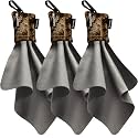 SPUDZ Ultra Microfiber Lens Cleaner with Closeable Bottom – Clip-On Pouch, Washable – for Binoculars, Scopes, Glasses, Screens | Ultra Stealth Bronze, 6 x 6 Inch (3-Pack)
