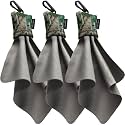 SPUDZ Ultra Microfiber Lens Cleaner with Closeable Bottom – Clip-On Pouch, Washable – for Binoculars, Scopes, Glasses, Screens | Ultra Alpine Mountain Camo, 6 x 6 Inch (3-Pack)
