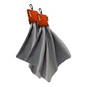 SPUDZ Ultra Microfiber Lens Cleaner with Closeable Bottom – Clip-On Pouch, Washable – for Binoculars, Scopes, Glasses, Screens | Ultra Blaze Orange, 10 x 10 Inch (2-Pack)