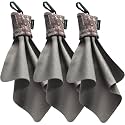 SPUDZ Ultra Microfiber Lens Cleaner with Closeable Bottom – Clip-On Pouch, Washable – for Binoculars, Scopes, Glasses, Screens | Ultra Multi-Camo, 6 x 6 Inch (3-Pack)