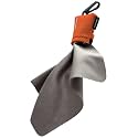 SPUDZ Ultra Microfiber Lens Cleaner with Closeable Bottom – Clip-On Pouch, Washable – for Binoculars, Scopes, Glasses, Screens | Ultra Blaze Orange, 6 x 6 Inch