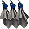 SPUDZ Ultra Microfiber Lens Cleaner with Closeable Bottom – Clip-On Pouch, Washable – for Binoculars, Scopes, Glasses, Screens | Ultra Navy Blue, 6 x 6 Inch (3-Pack)