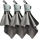 SPUDZ Ultra Microfiber Lens Cleaner with Closeable Bottom – Clip-On Pouch, Washable – for Binoculars, Scopes, Glasses, Screens | Ultra Gray Chevron, 6 x 6 Inch (3-Pack)