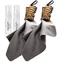 SPUDZ Ultra Microfiber Lens Cleaner with Closeable Bottom – Clip-On Pouch, Washable – for Binoculars, Scopes, Glasses, Screens | Ultra Tiger, 6 x 6 Inch (2-Pack)