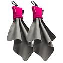 SPUDZ Ultra Microfiber Lens Cleaner with Closeable Bottom – Clip-On Pouch, Washable – for Binoculars, Scopes, Glasses, Screens | Ultra Pink, 6 x 6 Inch (2-Pack)