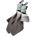 SPUDZ Ultra Microfiber Lens Cleaner with Closeable Bottom – Clip-On Pouch, Washable – for Binoculars, Scopes, Glasses, Screens | Ultra Gray Chevron, 6 x 6 Inch (2-Pack)