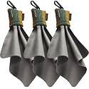 SPUDZ Ultra Microfiber Lens Cleaner with Closeable Bottom – Clip-On Pouch, Washable – for Binoculars, Scopes, Glasses, Screens | Ultra Brookie, 6 x 6 Inch (3-Pack)