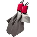 SPUDZ Ultra Microfiber Lens Cleaner with Closeable Bottom – Clip-On Pouch, Washable – for Binoculars, Scopes, Glasses, Screens | Ultra Red, 6 x 6 Inch (2-Pack)