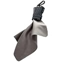 SPUDZ Ultra Microfiber Lens Cleaner with Closeable Bottom – Clip-On Pouch, Washable – for Binoculars, Scopes, Glasses, Screens | Ultra Titanium, 6 x 6 Inch