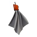 SPUDZ Ultra Microfiber Lens Cleaner with Closeable Bottom – Clip-On Pouch, Washable – for Binoculars, Scopes, Glasses, Screens | Ultra Blaze Orange, 10 x 10 Inch