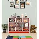 Spyder 10 Cube Craft Modern Simple Engineered Wood Book Shelf, for Living Room, Kids Room, Book Storage, Book Case, Study Room Furniture (Color - Red &amp; White)