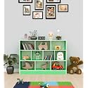Spyder 10 Cube Craft Modern Simple Engineered Wood Book Shelf, for Living Room, Kids Room, Book Storage, Book Case, Study Room Furniture (Color - Green &amp; White)