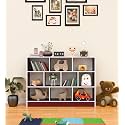 Spyder 10 Cube Craft Modern Simple Engineered Wood Book Shelf, Furniture Organizer Storage for Living Room, Kids Room, Study Room - (Color - Burgundy &amp; White)