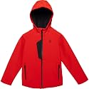 Spyder Boys Midweight Softshell Jacket, Water Wind Resistant Attached Hood