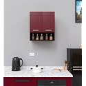 Spyder Home Decore Engineered Wood 2 Door 125 Modern Kitchen Cabinet -Transform Your Space with Ample Storage,Chic Style for Effortless Cooking||Color:-Black &amp; Burgundy|| Assembly-DIY (Do-It-Yourself)
