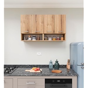 spyder home decore craft matte finish ea117 wall mounted kitchen cabinet multipurpose cabinet for kitchen living room amp bedroom color oak  assembly-diy do-it-yourself