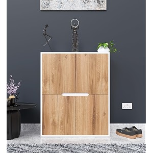 spyder craft 2 door stellar modern shoe rack -transform your space with ample storagechic style footwear stand organizer for hall entrywaycolor-canyonn oak amp white assembly-diy do-it-yourself