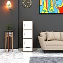 Spyder Craft 3 Door &amp; 1 Drawer Engineered Wood Storage Cabinet for Living Room with Magnetic Door, Space Saving Furniture for Home, Kitchen Color: White- Brown Easy to Assemble -1 Year Warranty