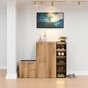 Spyder Craft 4 Door Louis Modern Shoe Rack -Transform Your Space with Ample Storage,Chic Style Footwear Stand Organizer for Hall, Entryway, Color-Black & Oak DIY(Do-It-Yourself)