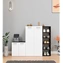 Spyder Craft 4 Door Louis Modern Shoe Rack -Transform Your Space with Ample Storage,Chic Style Footwear Stand Organizer for Hall, Entryway, Color:- Brown &amp; White,1 Year Manufacturing Warranty (Brown)