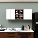 Spyder Craft Engineered Wood 4 Door Wall Mounted Matte Finish Victoria Kitchen Cabinet for Office,Hall|Cabinet for Kitchen |Living Room| Color: White Noce Lyon|| Assembly-DIY (Do-It-Yourself)