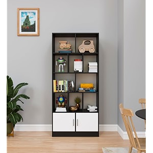 spyder craft 4 tier modern simple engineered wood book shelf for living room kids room book storage book case study room furniture color - black