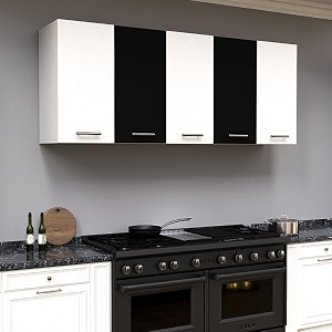 spyder craft 5 door matte finish merlin kitchen cabinet for officehall kitchen wall mounted cabinet for kitchen living room color-black amp yellow assembly-diy do-it-yourself engineered wood