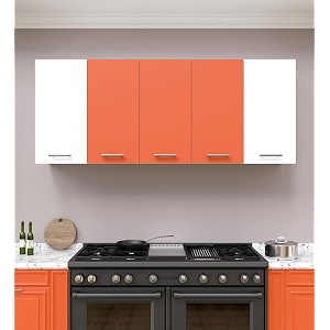 spyder craft 5 door matrix modern kitchen cabinet -transform your space with ample storagechic style amp easy organization for effortless cooking color- white amp saffronassembly-diy do-it-yourself
