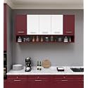 SPYDER CRAFT 5 Door Merlin Modern Kitchen Cabinet Transform Your Space with Ample Storage,Chic Style & Easy Organization for Effortless Cooking||Color:-Burgundy & White|| Assembly-DIY (Do-It-Yourself)