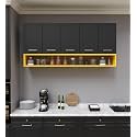 SPYDER CRAFT 5 Door Matte Finish Merlin Kitchen Cabinet for Office|Hall |Kitchen Wall Mounted Cabinet for Kitchen |Living Room| Color:- All Black &amp; Yellow|| Assembly-DIY (Do-It-Yourself)