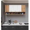 Spyder Craft 5 Door Matte Finish Merlin Kitchen Cabinet for Office|Hall |Kitchen Wall Mounted Cabinet for Kitchen |Living Room| Color:-Canyon Oak &amp; White|| Assembly-DIY (Do-It-Yourself)