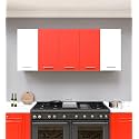 SPYDER CRAFT 5 Door Matte Finish Matrix Kitchen Cabinet for Office|Hall |Kitchen Wall Mounted Cabinet for Kitchen |Living Room| Color:- White &amp; Red|| Assembly-DIY (Do-It-Yourself)