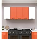 SPYDER CRAFT 5 Door Matrix Modern Kitchen Cabinet -Transform Your Space with Ample Storage,Chic Style &amp; Easy Organization for Effortless Cooking |Color:- White &amp; Saffron||Assembly-DIY (Do-It-Yourself)
