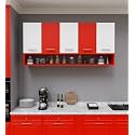 SPYDER CRAFT 5 Door Merlin Modern Kitchen Cabinet -Transform Your Space with Ample Storage,Chic Style &amp; Easy Organization for Effortless Cooking|| Color:-Red &amp; White|| Assembly-DIY (Do-It-Yourself)
