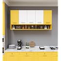 SPYDER CRAFT 5 Door Merlin Modern Kitchen Cabinet -Transform Your Space with Ample Storage,Chic Style &amp; Easy Organization for Effortless Cooking|| Color:-Yellow &amp; White|| Assembly-DIY (Do-It-Yourself)