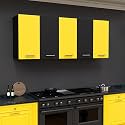 Spyder Home Decore Engineered Wood 5 Door Matte Finish Matrix Kitchen Cabinet for Office|Hall | Wall Mounted Cabinet |Living Room| Black & Yellow|| Assembly-DIY (Do-It-Yourself)