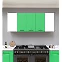 SPYDER CRAFT 5 Door Matrix Modern Kitchen Cabinet -Transform Your Space with Ample Storage,Chic Style &amp; Easy Organization for Effortless Cooking |Color:- White &amp; Green|| Assembly-DIY (Do-It-Yourself)