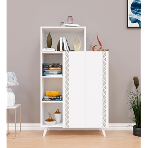 spyder craft amanda modern simple engineered wood book shelf for living room kids room book storage book case study room furniture color - white