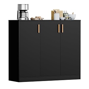 spyder home decore craft buffet accent storage cabinet with doors amp shelvessideboard cabinet for kitchenliving roomcolorblack 3-doorsize1 year warranty covered