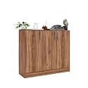 Spyder Craft Buffet Cabinet with Storage - Shinx Storage Organizer with Doors and Shelves - Side Cupboard for Kitchen and Living Room Color - Wood Brown (Brown)