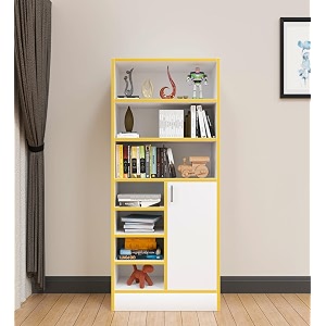 spyder craft elena 20 modern simple engineered wood book shelf for living room kids room book storage book case study room furniture yellow amp white