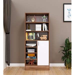 spyder craft elena 2 engineered wood bookshelf multipurpose home decor storage rack showcase organizer for living room kitchen bedroom office wood brown amp white
