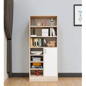 spyder craft elena 20 modern simple engineered wood book shelf for living room kids room book storage book case study room furniture walnut light amp white
