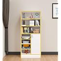 Spyder Craft Elena 2.0 Modern Simple Engineered Wood Book Shelf for Living Room, Kids Room, Book Storage, Book Case, Study Room Furniture (Yellow &amp; White)
